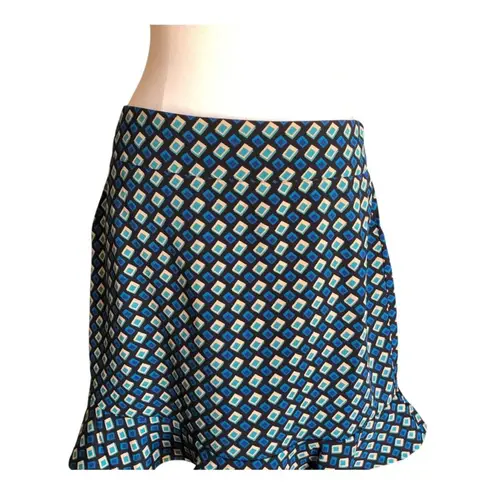 Band of The Free NWT Women’s Colette Deep Teal Diamond Print Mini Skirt Medium Black