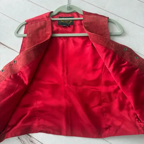 Scullly Red Genuine Leather Fringe Vest Coachella, Cowgirl, Rodeo Women’s 10