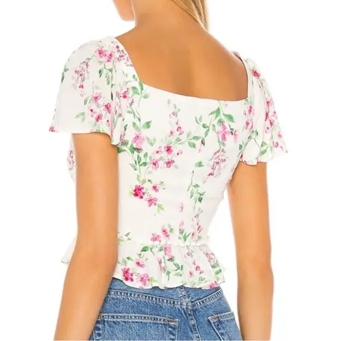 Majorelle REVOLVE  Women’s Woodbury Floral Flutter Sleeve Floral Top Pink Medium