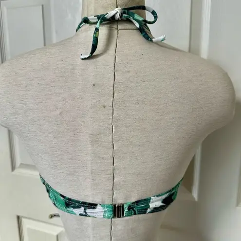 Ekouaer  green leaf bikini top