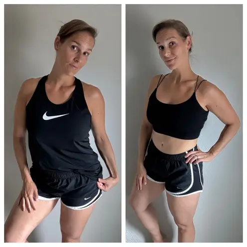 Nike  Running Shorts Mesh Lined Women’s Medium Black White Workout