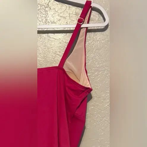 Women's Size 18 SWIMSUITS FOR ALL HOT PINK One Piece Swimsuit BUILT IN BRA NWT