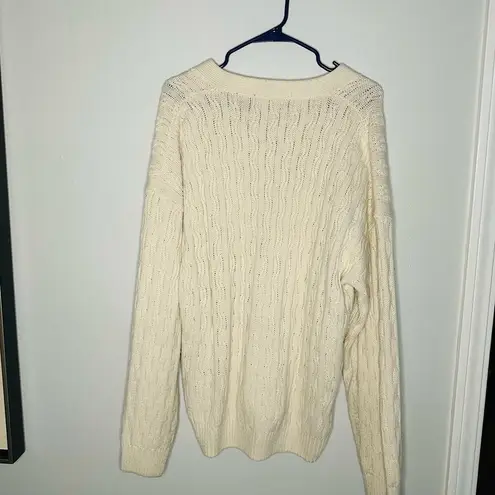 Towncraft Vintage 80s Acrylic Slouchy Cabled Oversized Cardigan Grande Size XL