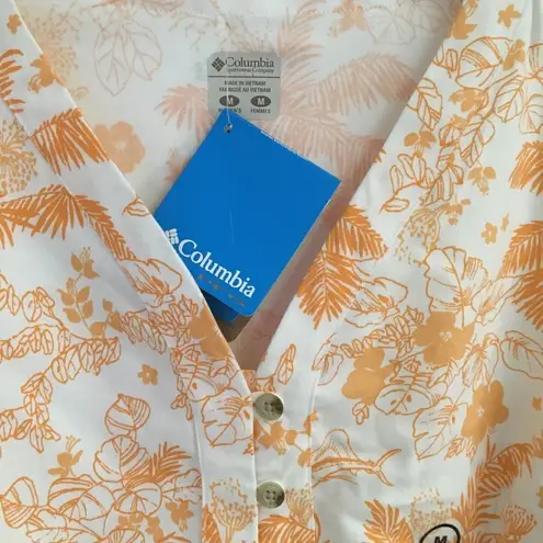 Columbia  “Salacia Harbor” 3/4 sleeve tangerine shirt M