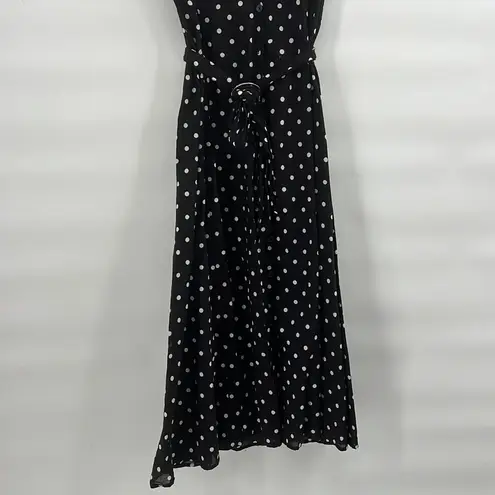 Jones New York Vintage 90s polka dot black dress size 8