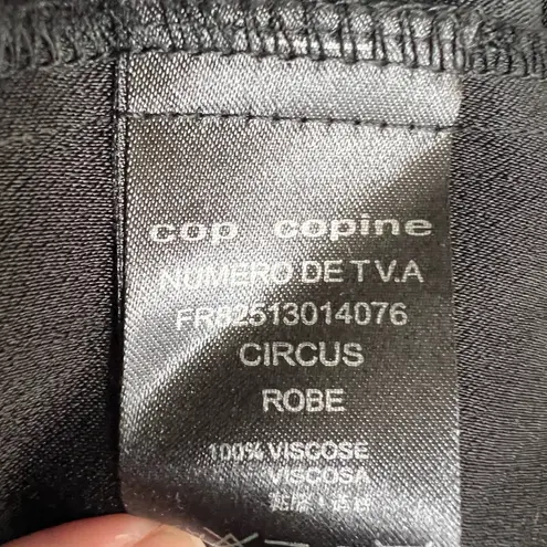 Cop Copine Circus Dress Black Orange Accent Sleeveless Shift 100% Viscose Sz 36