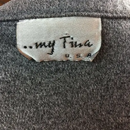 Tina Gray Cardigan Wrap Tie Closure Size S Business Casual Jacket Vintage u