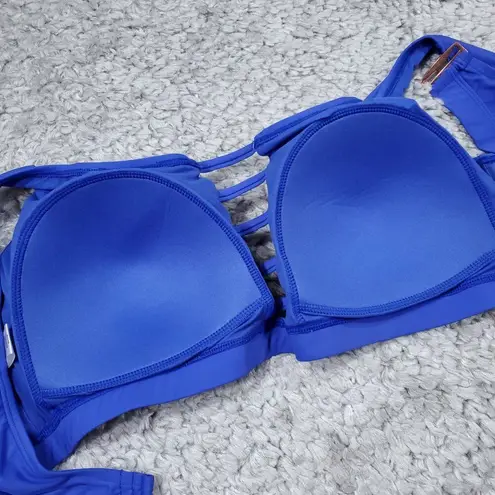 Lysa Shiloh Swim Bikini Top Blue Lightly Lined Padded UPF 50+ Plus Size 3X 26W