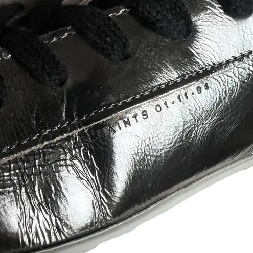 ALLSAINTS Shana Metallic Silver Low Top Shoes Trainers Sneaker Sz 8 (38) Lace Up