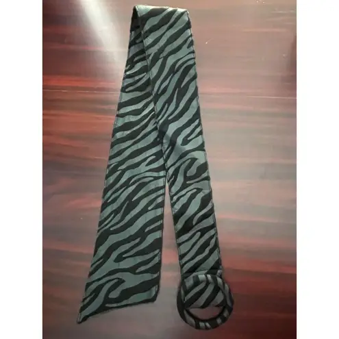 VTG Black Zebra Print Belt Small Faux Leather Velvet Burnout 90s Whimsygoth