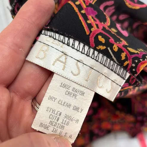 C’est Basic Y2k Midi Skirt in Paisley Print Pink Size M