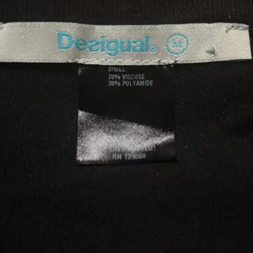 Desigual Women's Elqui Flat Knitted Sleeveless Dress Knit Sweater Textured Dress