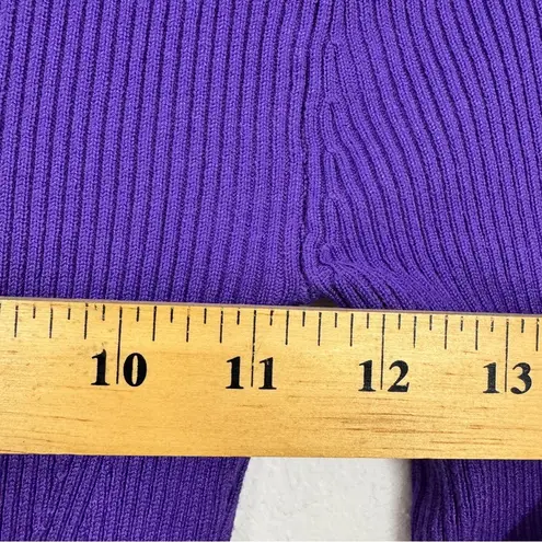 ZARA  Purple Long Sleeve Peplum Sweater Dress Womens S Casual Modest Ribbed Knit