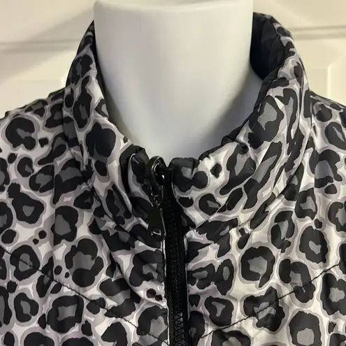 Lane Bryant  Black Animal Print Reversible Sleeveless Mock Neck Puff Vest- 22-24