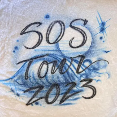 sza sos tour merch airbrush 2023 t shirt