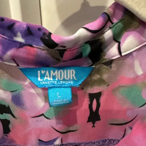 L’AMOUR Nannette Lepore Asymmetrical Size L Dress Purple Sleeveless Fairy Whimsy Size L