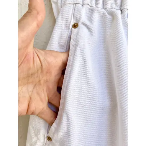 ZARA  High Waisted Cropped Paperbag Baggy Jeans White Women's Size US 8