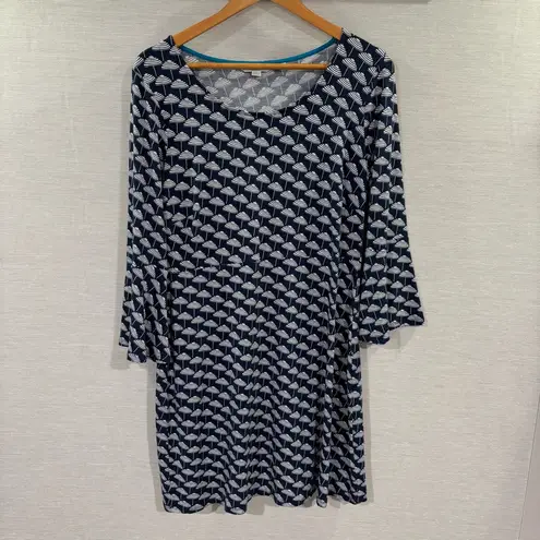 Boden Miriam Jersey Tunic Dress in Navy Parasol Size 12 Umbrella Print Blue