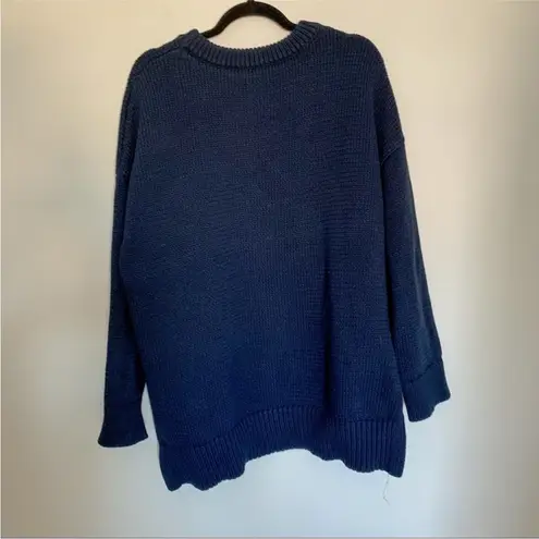 Jenni Kayne Cotton Boyfriend Sweater Navy Blue XXL $295