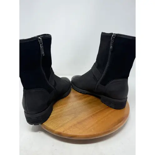 Blondo Waterproof Black Leather Suede Buckle Strap Moto Ankle Boots 8.5M