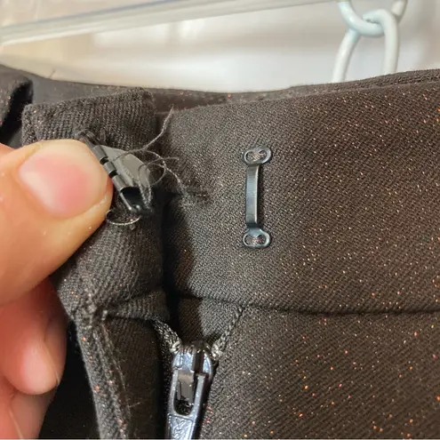 City Girl Nancy Bolen Sparkle Brown Pleated Straight Leg High Rise Slacks Pants Size 6