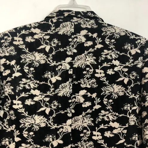 Ellen Tracy Lynda Allard for Linen Blend Floral Blazer Jacket Size 4