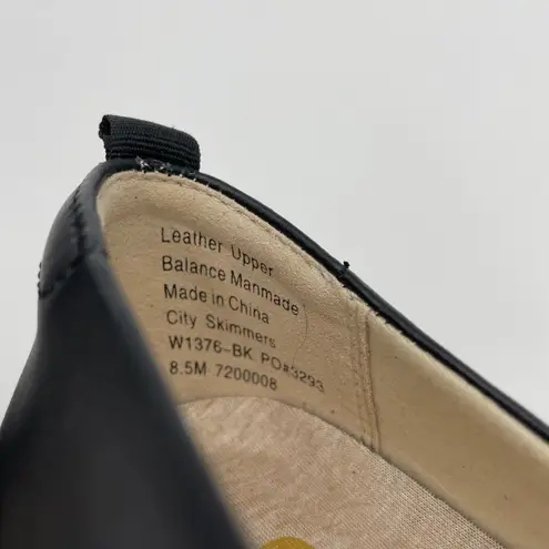 Betabrand City Skimmers Size 8.5 M Black Leather Uppers Slip-Ons Women Low Heel