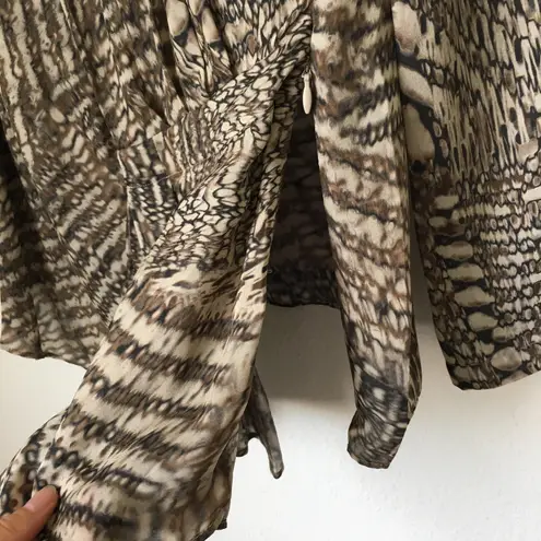 Lafayette 148 Animal Print Silk Blouse