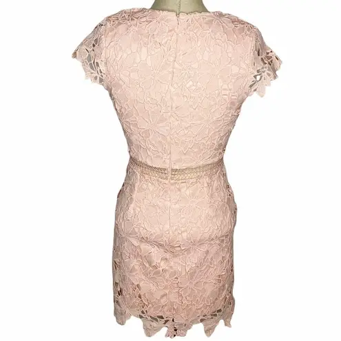 Main Strip  | Womens Size M Blush Pink Floral Lace Crochet Lattice Cutout Dress