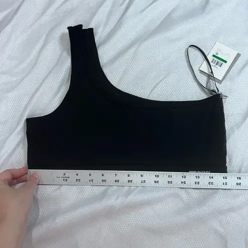 DKNY  Sport Black Double-Layer One-Shoulder Mesh-Combo Bralette thumbnail 6