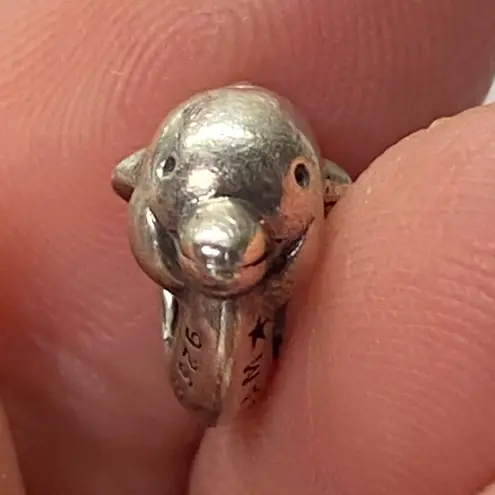 Genuine Chamilia Sterling Silver Dolphin Bead Charm 925 Collectible Ocean Life