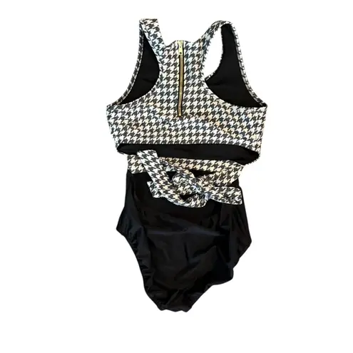 ALBION FIT Albion Cast Away Island breeze one piece Houndstooth Swimsuit monokini beach