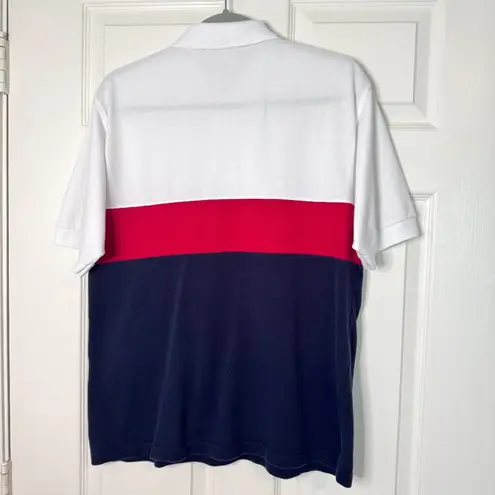 Luici Ventino Polo Style Short Sleeve Shirt - Red White Blue - Size L - Cotton