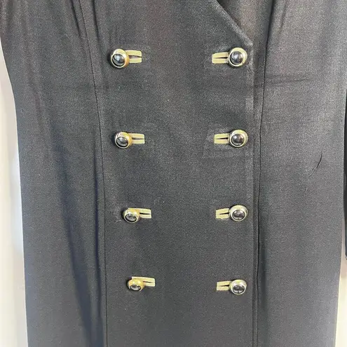 Danny & Nicole Black Green Animal Print Contrast Novelty Button Blazer Dress 10P