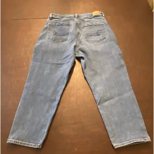 American Eagle Mom Jeans Women’s 12 Short High Rise Stretch Tapered Leg Blue