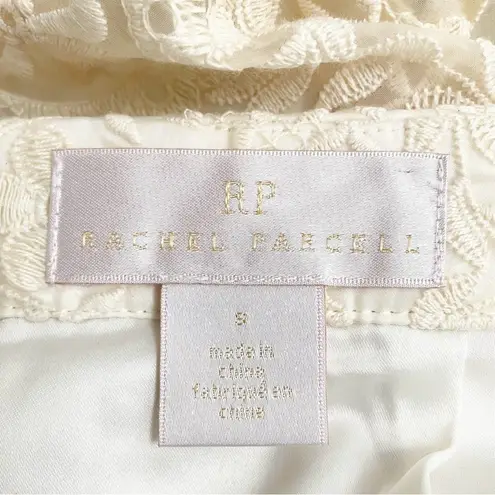 Rachel Parcell NWT Cream Embroidered Flounce Skirt Beige Swan Size Small NEW