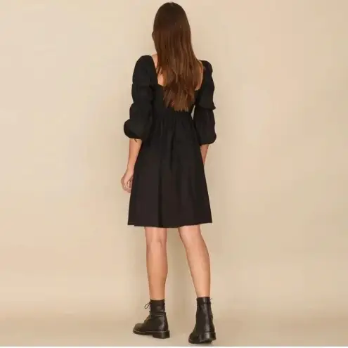 Exlura  Women’s Square Neck Dress Long Puff Sleeve A-Line Casual Short Mini Dress