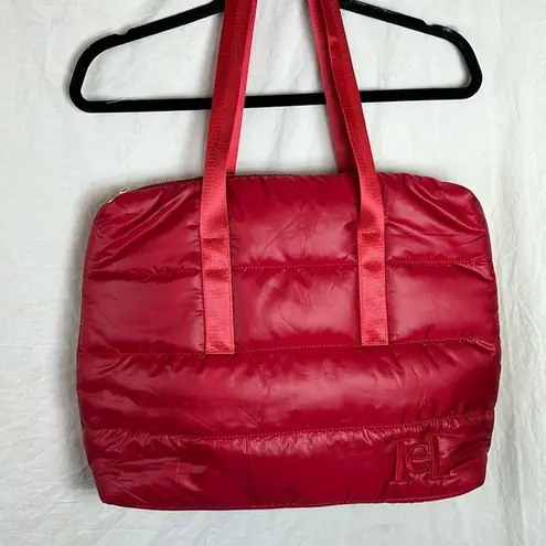 Carolina Herrera Logo RED Puffer Quilted Tote Shoulder Gym Bag Good Girl