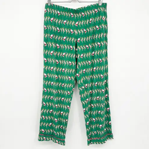 Magnetic Me Womens Can Can Modal Christmas Reindeer Santa Pajama Set Size L Green Size L - Image 7