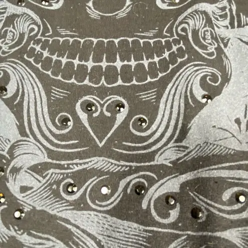 Fox Racing Girls Top Large Black Graphic Print Biker Motocross Logo Skull Grunge