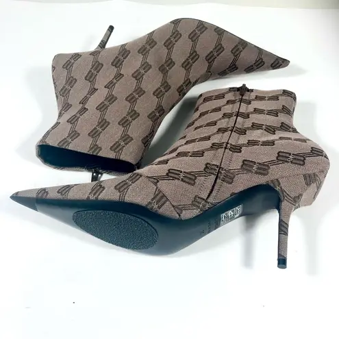 Balenciaga So Knife Logo Jacquard Pointed Toe Bootie 39 EU NEW BB Monogram