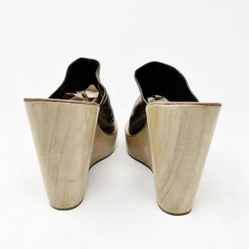 The Moon [Rachel Comey]  Wedge Platform Sandals Slides Lea Bronze Leather NWT Sz 10