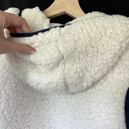 Weatherproof sherpa fleece sleeveless vest with hood pockets woman's size XL