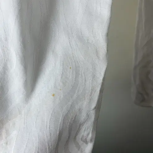 Jay Godfrey White Zebra Print Jacquard Draped Wrap Top Size 4