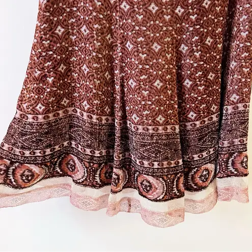 Elie Tahari Mahogany Evita Silk Blend Midi Skirt A-line NEW Lined Size 6 Mosaic