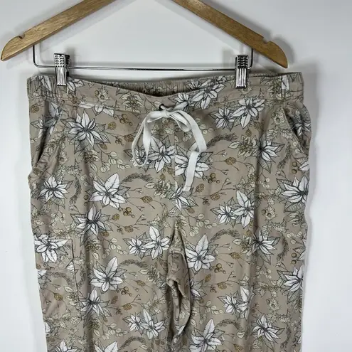 Duluth Trading Medium MX31 Gray White Floral Free Swingin' Flannel Pajama Pants