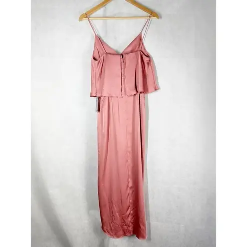 Shona joy Luxe Cocktail Pink Rose Frill Dress Size US 2