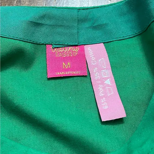 Preppy Green Back Bow Tie The Tiny Tassel Medium Blouse
