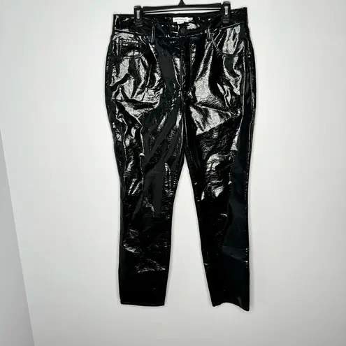Good American  black faux leather pants size 14/32