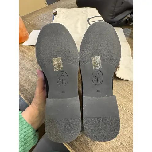 Ash Winona Loafer Women Size 40 US 9 Black Pony Calf Hair Studded Heel New $350